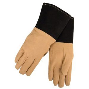 Gants de soudage en cuir 11 oz, résistants à la chaleur, longs, respirants, de sécurité, pour MIG TIG, résistants aux morsures, manipulation des animaux, barbecue, cheminée - Product Image 1
