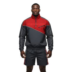 ชุดวอร์มวิ่งสะท้อนแสงแบบกำหนดเอง ผ้าไนลอนกันลม หลายสี แต่งแถบสีขาว ชุดวอร์มวิ่งสำหรับผู้ชาย - Product Image 3