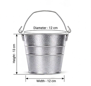 Seau en fer galvanisé fait main, style farmhouse, élégant, pour plantes d'extérieur et décoration - Product Image 6