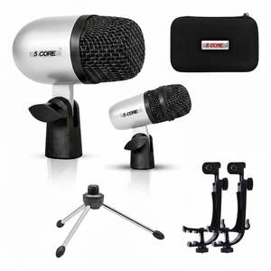 5 Core Conga Mic Snare Tom Set Professional XLR Cardioid Condenser Instrument Microphone Kit - Product Image 1