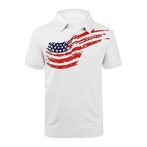 T-shirt de golf personnalisé pour homme, manches courtes, de haute qualité, décontracté, sportif, en coton et polyester, impression numérique, couleur unie, séchage rapide - Product Image 4