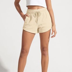 Shorts Deportivos Casuales de Algodón Terry para Mujer, 100% Algodón, Cintura Media, Transpirables, de Secado Rápido, para Gimnasio - Product Image 2