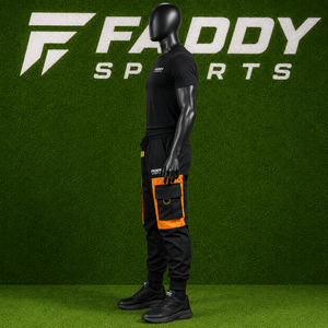Pantalones Cargo Jogger Personalizados para Hombre, Estilo Urbano, Color Negro y Naranja en Contraste, con Múltiples Bolsillos, Estilo Táctico, Hip Hop, Techwear, Pantalones Deportivos, Estilo Harem - Product Image 4