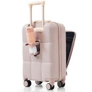 3 Piece 20-Inch ABS Hard Shell Luggage Sets with USB Port Front Opening Design Spinner Wheels Cup Holder - Product Image 4