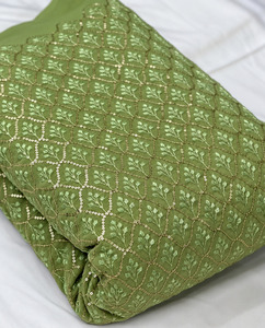SQ <b>embroidery</b> <b>fabric</b> beaded <b>fabric</b> embroidered silk <b>fabric</b> chiffon <b>fabric</b> abaya <b>fabric</b> kaftan material wholesale export bulk usa - Product Image 2