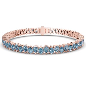 Bracelet tennis en diamant véritable cultivé en laboratoire, or 10 carats, taille poire brillante, bleu glace, 4 carats, 60 pierres, pour femme, luxe certifié - Product Image 4