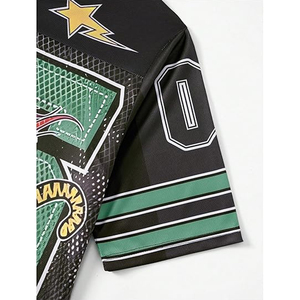 เสื้อฟุตบอลตาข่าย OEM คอวี ทรงโอเวอร์ไซส์ สำหรับผู้ชายและผู้หญิง สไตล์เรโทร พิมพ์ลายดิจิตอลแบบระเหิด  รับสกรีนโลโก้ หมายเลข และชื่อ - Product Image 2