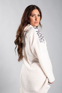 Sudadera con Capucha Sherpa Personalizada para Mujer, Sudadera con Capucha de Felpa Extra Grande, Sudadera con Capucha Estampada para Invierno, Proveedor OEM de Sudaderas con Capucha para Mujer - Product Image 2