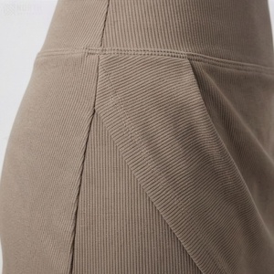 Women High Waist <b>Asymmetrical</b> Wrap Mini Skirt Solid Color Knitted Comfortable All Seasons Style - Product Image 5