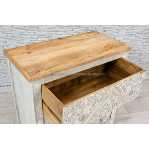 2024 muebles tallados en madera hechos a mano almacenamiento cabecera con 3 cajones muebles de sala de estar de lujo mesitas de noche asequibles - Product Image 4