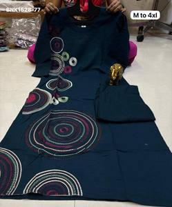 Ropa Étnica Flex Dhabu con Patrón Circular Bordado con Hilo, Colección Kurti-Pantalón Recto, Moda Femenina, Fabricante - Product Image 5