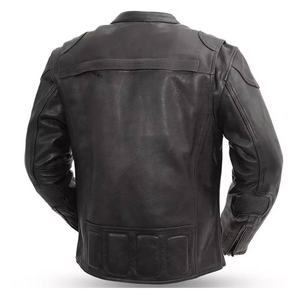 Blouson de moto en cuir pour homme |   Approuvé CE Niveau 1 |   Vêtements de sport coupe-vent et imperméables pour une conduite sûre et durable - Product Image 3