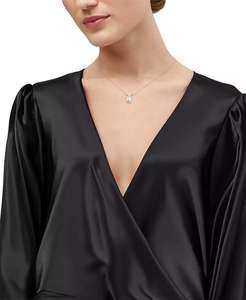 Perla cultivada de agua dulce (8mm) y zafiro blanco cultivado en laboratorio (3/4 CT. T. W.) Collar Colgante Flor En 14K Chapado En Oro Sterling Si - Product Image 2