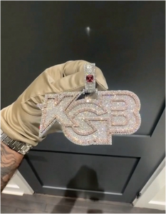 Fashion <b>Rapper</b> Jewelry Fully Iced Out Moissanite Letter Pendant for Cuban <b>Chain</b> Sterling Silver 925 Moissanite Custom Pendant - Product Image 4