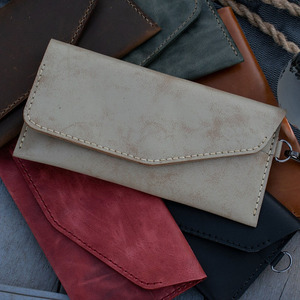Premium Handmade Leather Cash <b>Envelope</b> Style Four Seasons Elegant Craftsmanship Secure Button Closure Durable Multi-functional - Product Image 6