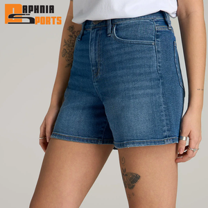 Shorts en jean taille haute pour femme, coupe ample, ourlet retroussé, prix raisonnable - Product Image 5