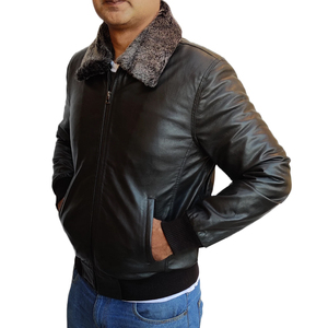 High Quality Men Leather Fur Jacket <b>Thick</b> <b>Winter</b> <b>Coat</b> Premium Sheepskin Custom Branding OEM ODM Supplier Export Apparel - Product Image 5