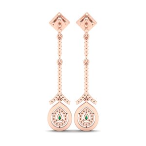 Boucles d'oreilles REYES en or 14 carats avec diamants en forme de goutte d'eau pour femmes, taille poire, 0,09 carat, émeraude, bijoux fins pour mariage, prix de gros - Product Image 4