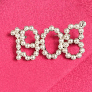 Broche Elegante de Perlas Doradas 1908 para Mujer, Pin Decorativo para Solapa, Joyería de Moda, Pin de Letra de Perlas, Accesorio de Regalo para Blazer - Product Image 5