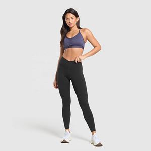 Sujetador deportivo sin costuras de soporte medio para mujer, con tirantes finos, cuello redondo, color liso, para yoga y fitness - Product Image 1