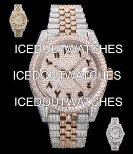 Iced Diamond Bling <b>Watches</b> for <b>Men</b> Women 38mm Dial High Quality Stainless Steel Case 10 Bar Water Resistant Quartz Movement - Product Image 1