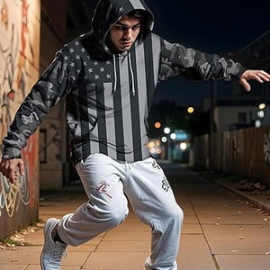 Oversized Men’s High Street Hoodie Casual Sportswear Big Pocket Pullover Sublimation Printing Hoodies OEM Clothing Manufacturer - Product Image 5