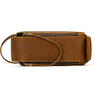 Kit de Voyage pour Hommes de Haute Qualité Style Vintage, Sac de Toilette en Cuir Personnalisé avec Fermeture à Glissière, Logo Personnalisé. - Product Image 2