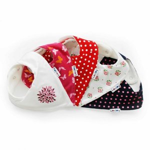 100% coton réglable Bandana bave bavoirs doux Triangle serviette fleur point imprimer nouveau-né filles couleur unie mousseline bouton pression bébé - Product Image 3