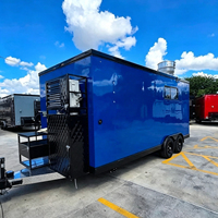 Remorque alimentaire de 16 pieds en acier inoxydable et fibre de verre, camion de restauration rapide pour hot-dogs, frites, hamburgers, tacos, nachos, résistant à la rouille, pour festivals et foires