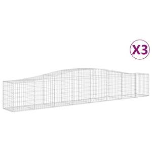 Ensemble de 3 paniers gabions extra longs en fer galvanisé argenté, pots et jardinières - Product Image 2