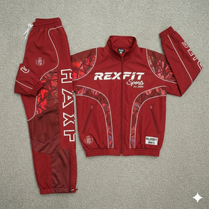 Rexfit Sports2026 Nuevo Conjunto Deportivo Reflectante para Hombre, Popular en EE. UU., Chaqueta Cortavientos y Pantalones Deportivos, Venta al Por Mayor, Impresión Personalizada - Product Image 1