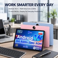 Nouvelle tablette portable Android 16.0 de 11 pouces OEM, tablette PC Unisoc Octa Core 2.2GHz 128GB, appareil photo 13MP+5MP, WiFi 5G, charge rapide