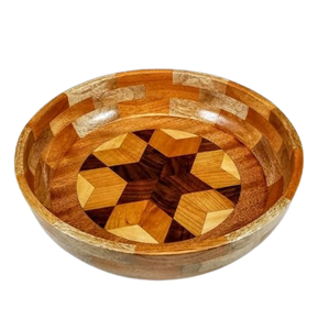 Tazón para Servir Hecho a Mano, Color Marrón, Madera de Acacia, Tazón de Madera para Frutas y Ensaladas, para Hoteles y Restaurantes, Venta al por Mayor - Product Image 4