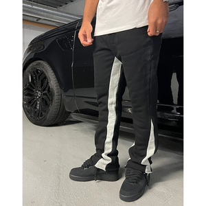 Pantalon décontracté oversize respirant vintage pour homme avec bandes latérales en Spandex/Polyester – Créez vos propres pantalons à jambes larges - Product Image 4