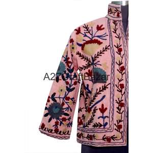 Blouson Bomber Vintage à Motif Floral Printemps Multi-Saisons, Broderie Suzani TNT, Design Dessiné à la Main, Écologique, Respirant, Séchage Rapide - Product Image 2