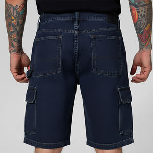 Pantalones Cortos de Mezclilla Sólidos 100% Algodón, Estilo Hip Hop, Corte Holgado, Colección de Verano, Venta Caliente, Precio al por Mayor para Adultos, Moda Cargo - Product Image 2