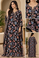 Broderie multicolores à 7 fils sur velours 9000 pour kaftan, abaya, veste, burqa, décoration intérieure et vêtements pour femmes.