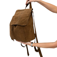 Neues Design Brauner Wildleder Vintage Mode Damen Kleid Herren Damen Luxus Echtes Tragbares Leichtgewicht-Rucksack aus Baumwolle