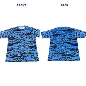 Unisex Blue Black Animal Camo Sublimation <b>T</b>-<b>Shirt</b> Short Sleeve Breathable Hunting Tops Summer Front Logo 100% Polyester - Product Image 3