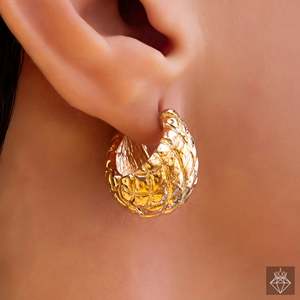 ต่างหูแฟชั่นห่วงทองตัดสับปะรดมีสไตล์ปราโอ - Product Image 3