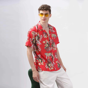 Chemises d'été décontractées pour hommes en tissu 100% soie, style hip-hop, motif uni, séchage rapide, respirantes, écologiques, légères - Product Image 4