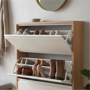 Metal Shoe Storage Cabinet with Adjustable Shelves, Modern Shoe <strong>Cupboard</strong> for Home Furniture Sets - Product Image 4