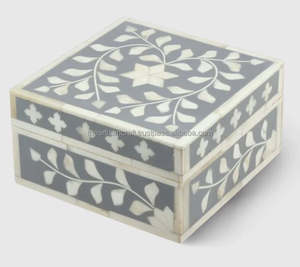 Boîte de rangement de bijoux de créateur faite à la main de haute qualité conception de boîte d'incrustation d'os de luxe par Artisan Craft - Product Image 3