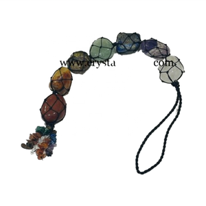 7 Chakra Tumble Car Hanging Semiprecioso Hanging Tumble Stones Cristales curativos para la decoración del hogar y el colgante del coche - Product Image 1
