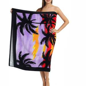 Serviette de piscine unie basique en coton, couleur bleu roi, pour la natation - Product Image 2