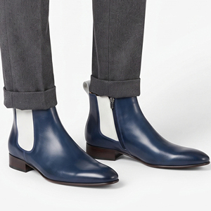 Bottines à fermeture éclair latérale pour hommes, bottines en cuir de qualité supérieure pour hommes, bottines en cuir pour garçons OEM, bottines streetwear pour hommes - Product Image 6