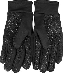 Guantes negros de equitación con dedos completos y patrón de diamantes antideslizantes, guantes unisex de ciclismo para invierno - Product Image 4