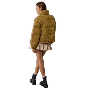 Women <b>Jackets</b> Custom OEM Printed <b>Cropped</b> <b>Puffer</b> <b>Jacket</b> for Women Customized Logo Casual Winter for Women With Pockets - Product Image 4