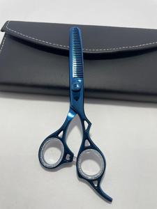 Professional Sharp Blue Titanium Coated Stainless Steel Barber Scissors 6.0 Inch <b>Long</b> Hair Cutting <b>Shears</b> Salon Barber Set - Product Image 4