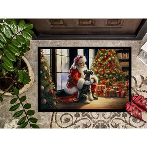 Schnauzer Santa Claus Doormat Non Slip Washable Low Pile 24H X 36W <b>Indoor</b> Outdoor Front <b>Door</b> <b>Mat</b> for Entryway - Product Image 3